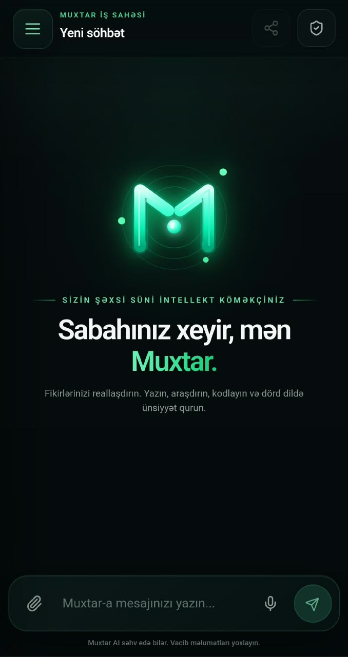 Muxtar AI tətbiq interfeysi